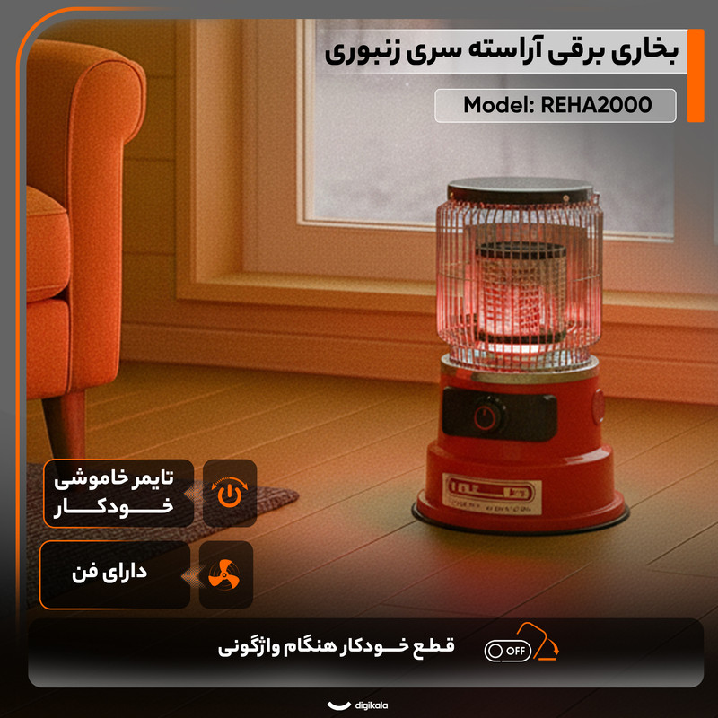 بخاری برقی آراسته سری زنبوری مدل REHA2000