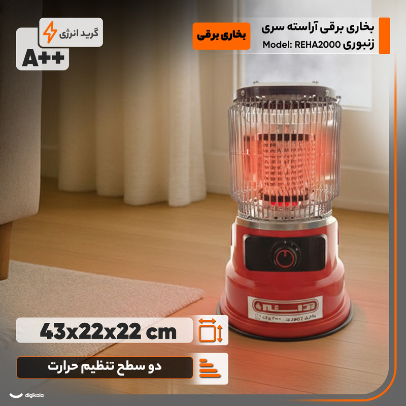 بخاری برقی آراسته سری زنبوری مدل REHA2000