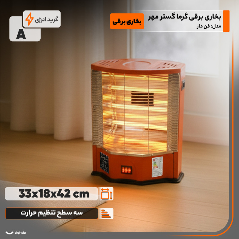 بخاری برقی گرما گستر مهر مدل فن دار