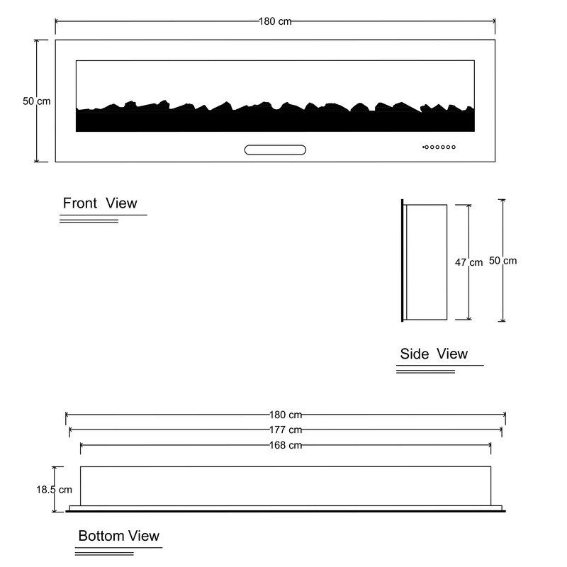 شومینه برقی اچ بی مدل LCD-180