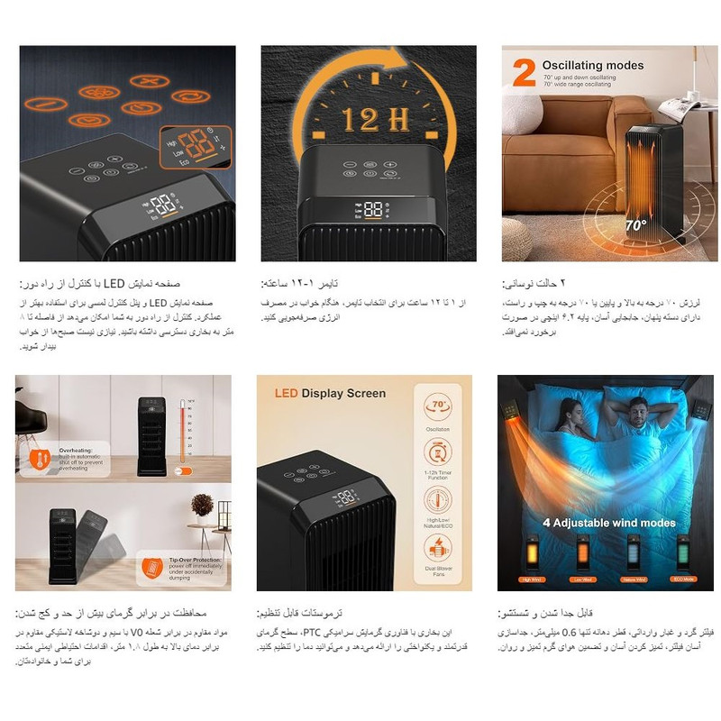 فن هیتر مدل AR-H08