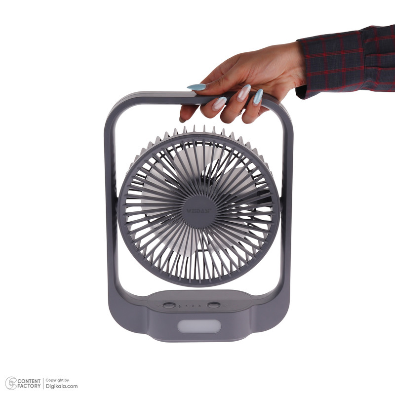 پنکه شارژی ویداسی مدل WD-280 ظرفیت 2400 میلی آمپر ساعت