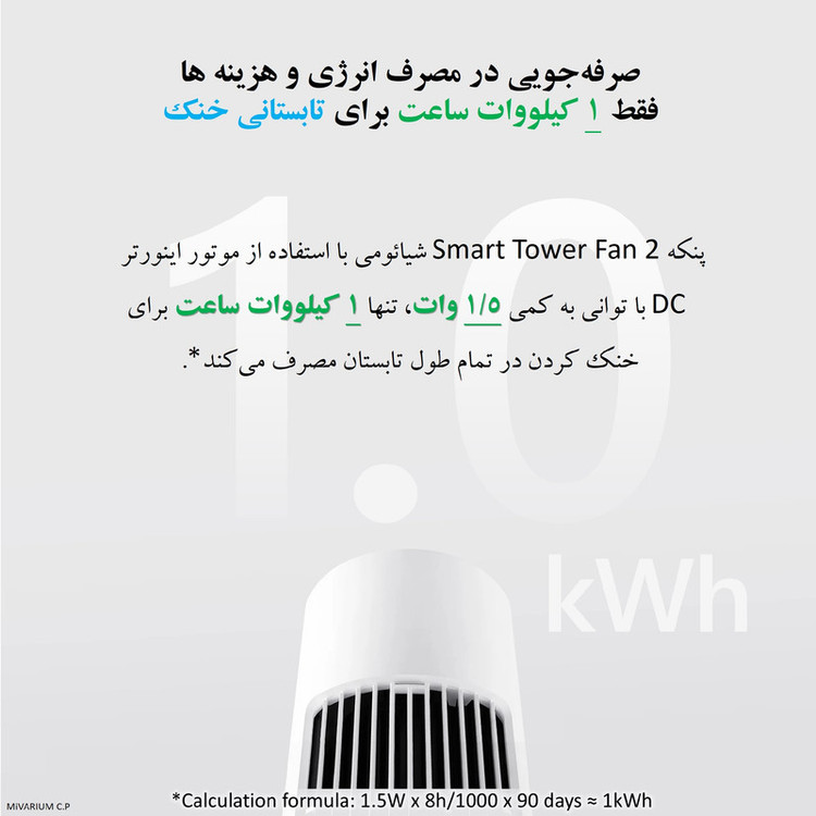 پنکه ایستاده 24 وات شیائومی مدل Smart Tower Fan 2