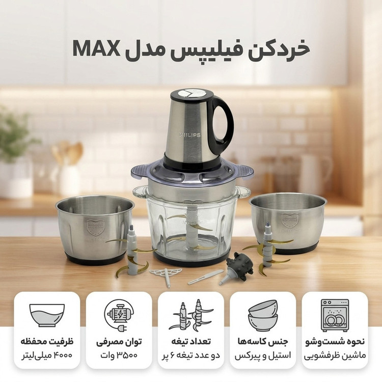 خردکن 4000 میلیلیتر فیلیپس مدل MAX
