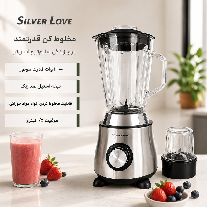 آسیاب و مخلوط کن 1.5 لیتری سیلور لاو مدل SC-Y69