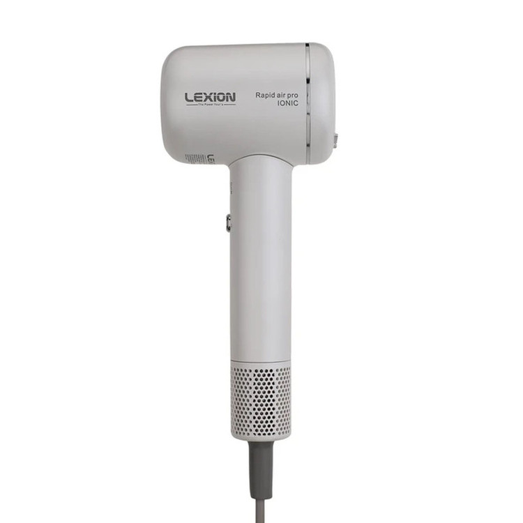 سشوار حرفهای 1600 وات لکسیون مدل Rapid Air Pro HD:1698، موتور BLDC وزن 500 گرم، المنت فلز، دارای سری دیسپانسر، متمرکزکننده پهن با ویژگی صافکنندگی، حجمدهندگی، با قابلیت عملکرد توربو با سرعت 110 هزار در دقیقه