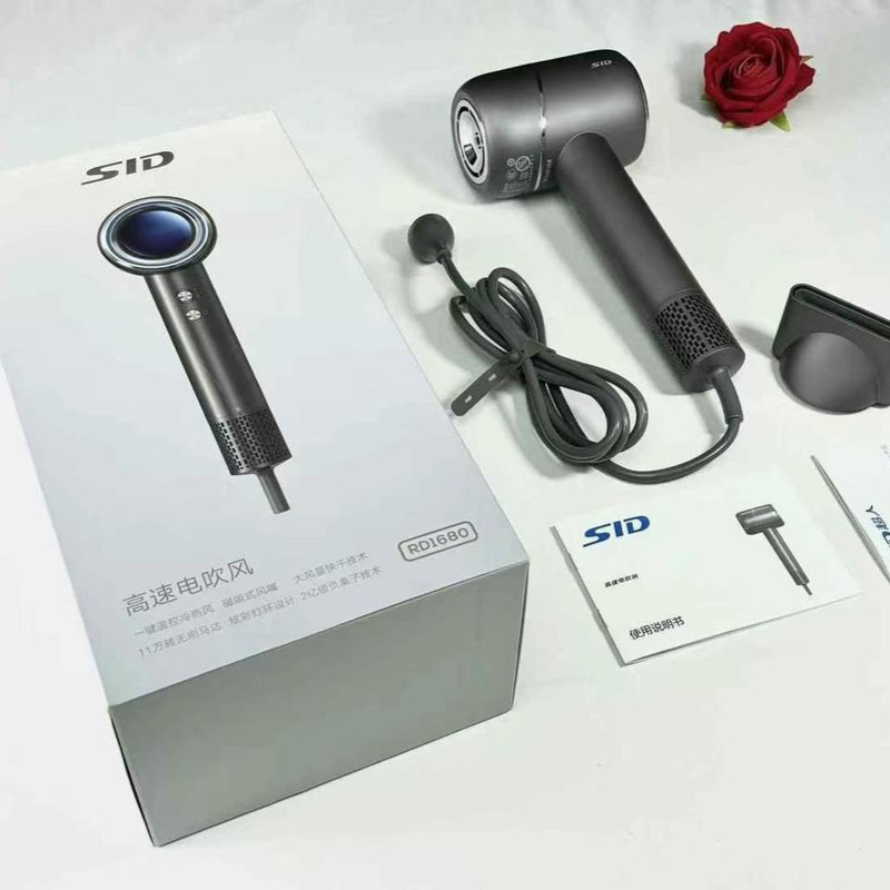 سشوار حرفهای خانگی اس آی دی مدل RD1680 با موتور AC 1600 وات، تنظیم دما در سه حالت، تنظیم سرعت دو سرعته، فناوری آیونیک دائم، المنت سرامیکی، سری صافکننده و متمرکزکننده باریک