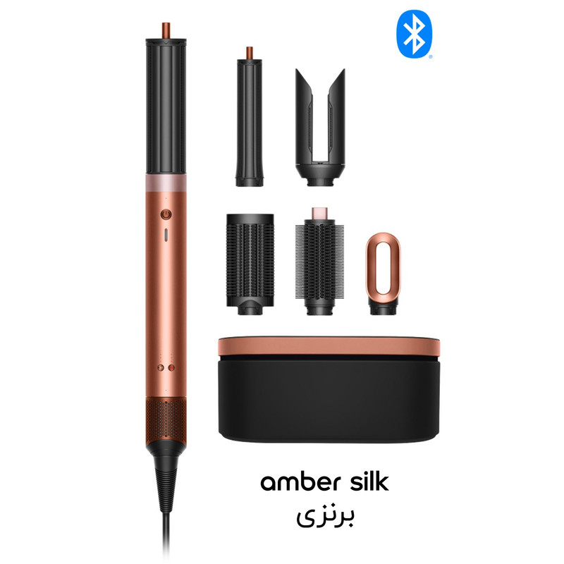 سشوار برسدار حالتدهنده دایسون مدل Airwrap Co-anda2x با فناوری Co-anda 2x، تنظیم دما و سرعت چندحالته، سریهای متنوع چرخشی دو جهته، فیلتر قابل شستوشو، وزن 410 گرم و توان 1700 وات