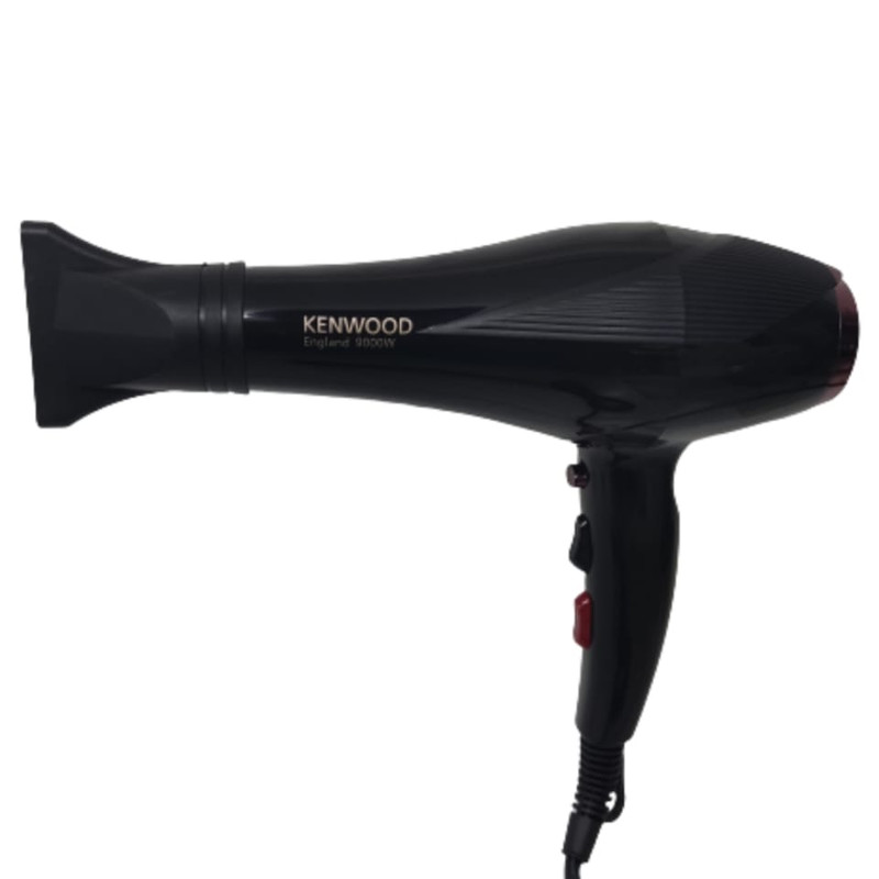 سشوار خانگی 2400 وات کنوود مدل KW-1011، موتور AC، وزن 500 گرم، المنت تیتانیوم، دارای سری متمرکزکننده باریک با ویژگی صافکنندگی، با قابلیت تنظیم دما، باد سرد، سیم گردان