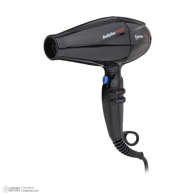 سشوار خانگی 2600 وات بابیلیس پرو مدل BAB6990IE، موتور AC، وزن 555 گرم، دارای سری متمرکزکننده باریک، متمرکزکننده پهن با ویژگی صافکنندگی، حجمدهندگی، با قابلیت باد سرد