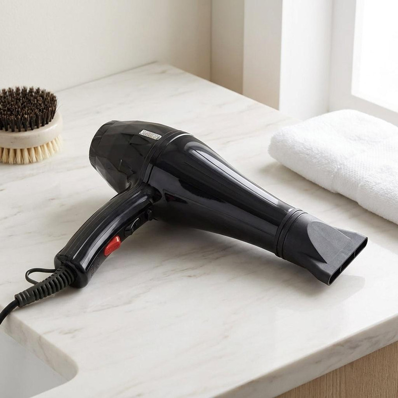 سشوار حرفهای 9000 وات مدل PRO-8889 با موتور AC، تنظیمات دما و سرعت دو حالته، متمرکزکننده باریک، صافکنندگی، خشککنندگی قوی، حجمدهندگی، پخش یکنواخت گرما و کاهش وز مو، مناسب استفاده خانگی و آرایشگاهی