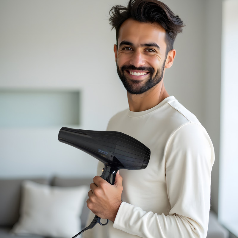سشوار خانگی 9000 وات کنوود مدل kw-5820، موتور AC، وزن 700 گرم، المنت فلز، دارای سری متمرکزکننده پهن با ویژگی صافکنندگی، حجمدهندگی، با قابلیت باد سرد