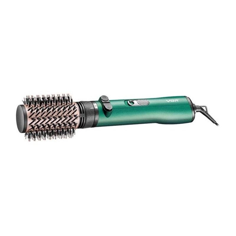 سشوار برسدار حالتدهنده 1000 وات وی جی ار مدل V-493، موتور DC، وزن 300 گرم، المنت سرامیک، دارای سری متمرکزکننده باریک، متمرکزکننده پهن، سری برسدار گرد پهن، سری برسدار تخت با ویژگی صافکنندگی، حجمدهندگی، با قابلیت باد سرد