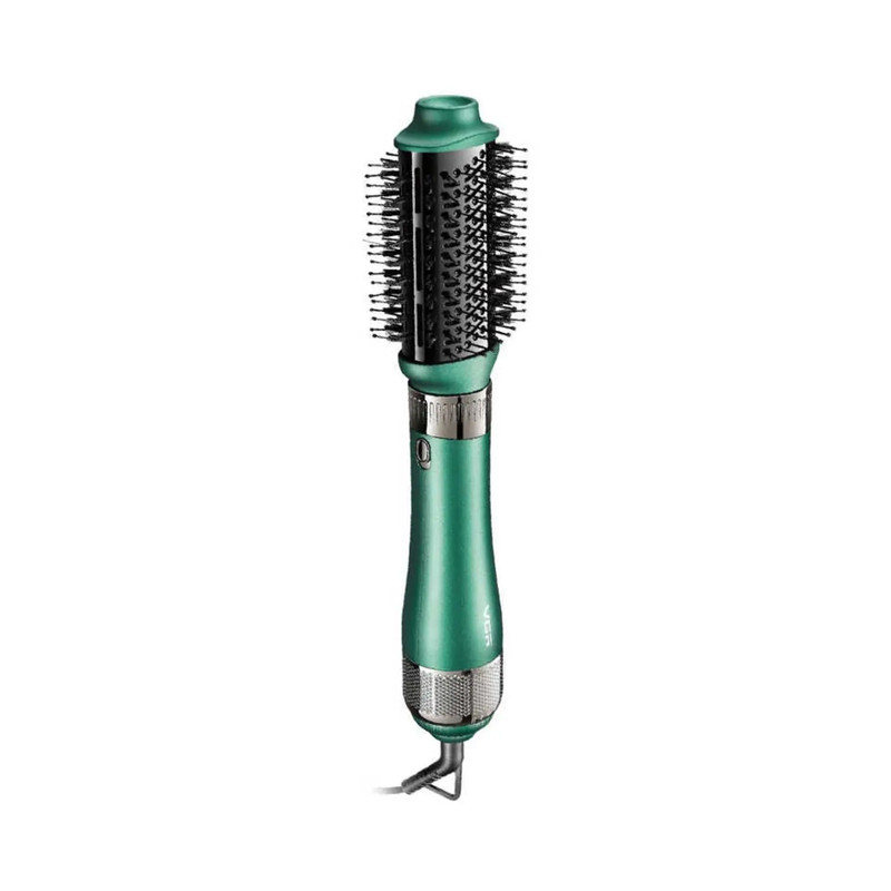 سشوار برسدار حالتدهنده 1000 وات وی جی ار مدل V-493، موتور DC، وزن 300 گرم، المنت سرامیک، دارای سری متمرکزکننده باریک، متمرکزکننده پهن، سری برسدار گرد پهن، سری برسدار تخت با ویژگی صافکنندگی، حجمدهندگی، با قابلیت باد سرد