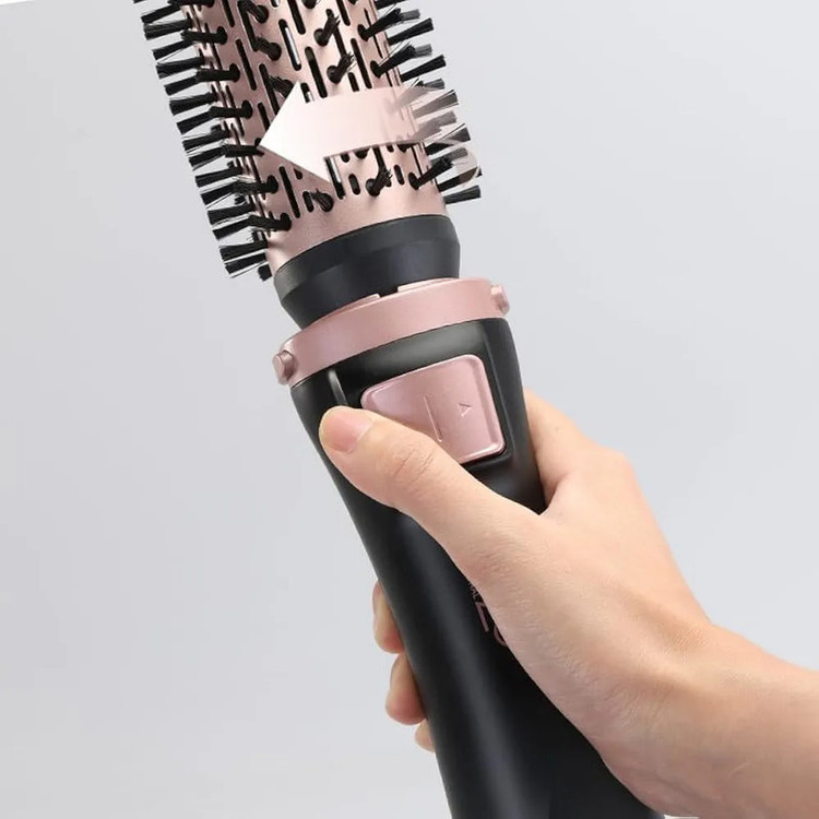 سشوار برسدار چرخشی انزو پروفیشینال مدل en-756 با توان 1000 وات، موتور DC، تنظیم دما و سرعت دو حالته، چهار سری حالتدهنده، کاهش وز مو، مناسب انواع مو، همراه با کیف نگهداری