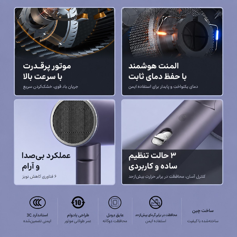 سشوlر حرفهای 2400 وات وlلر مدل Dryer0098