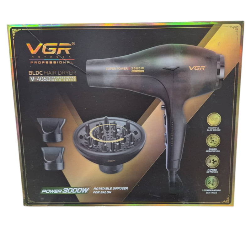 سشوار حرفهای 3000 وات وی جی ار مدل V-406D