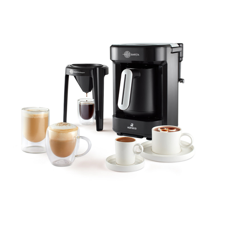 قهوهساز کاراجا مدل Barista Türk، ظرفیت دمآوری پنج فنجان با فیلتر الیافی، دارای کف ساز شیر