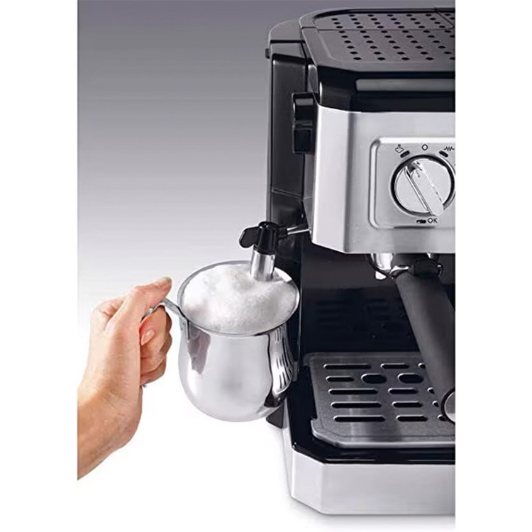 اسپرسوساز 1200 میلیلیتری دلونگی مدل BCO421 با مصرف پودر قهوه، مناسب تهیه اسپرسو، کافه لاته، کاپوچینو و فرانسه، دارای 2 عدد نازل قهوه