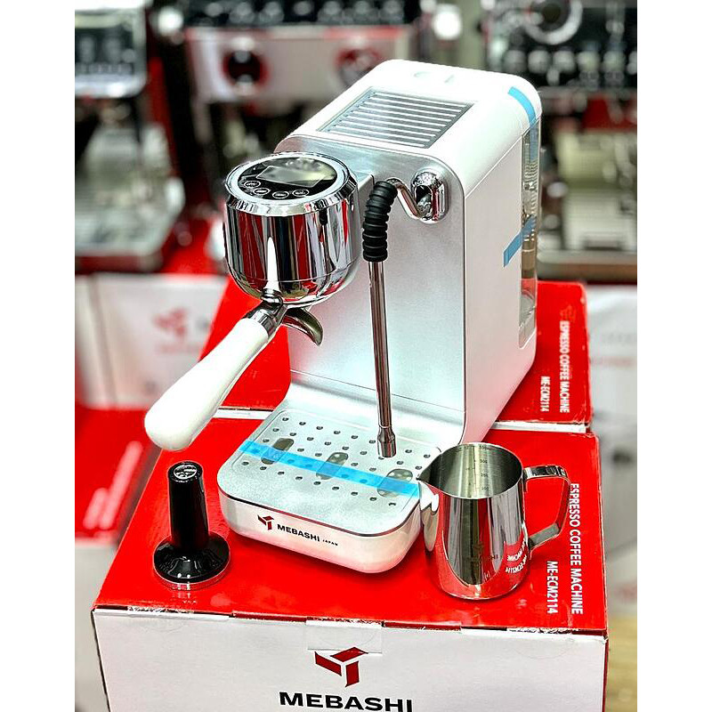 اسپرسوساز مباشی مدل ME-ECM 2114، با مصرف پودر قهوه، مناسب تهیه اسپرسو و کاپوچینو، دارای 1 عدد نازل قهوه، تنظیم دما، سینی چکهگیر، سیستم گرم کردن فنجان
