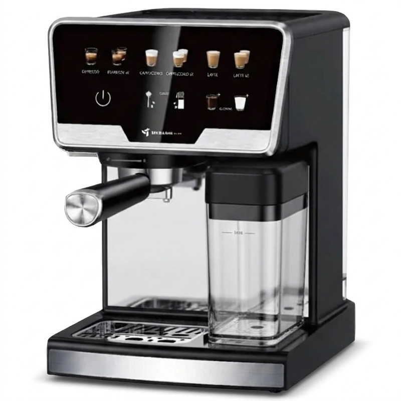 اسپرسوساز نیمه‌صنعتی 1700 میلی‌لیتری مباشی مدل ME-ECM2507 تمام‌اتوماتیک با فشار بخار 20 بار و بدنه استیل و پلاستیک