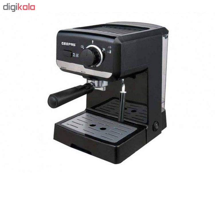 اسپرسوساز 1500 میلیلیتری جی پاس مدل GCM-6108، با مصرف پودر قهوه، مناسب تهیه اسپرسو، کافه لاته و کاپوچینو، دارای 1 عدد نازل قهوه