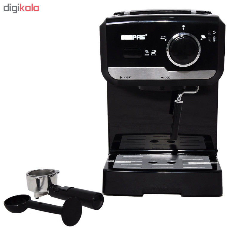 اسپرسوساز 1500 میلیلیتری جی پاس مدل GCM-6108، با مصرف پودر قهوه، مناسب تهیه اسپرسو، کافه لاته و کاپوچینو، دارای 1 عدد نازل قهوه