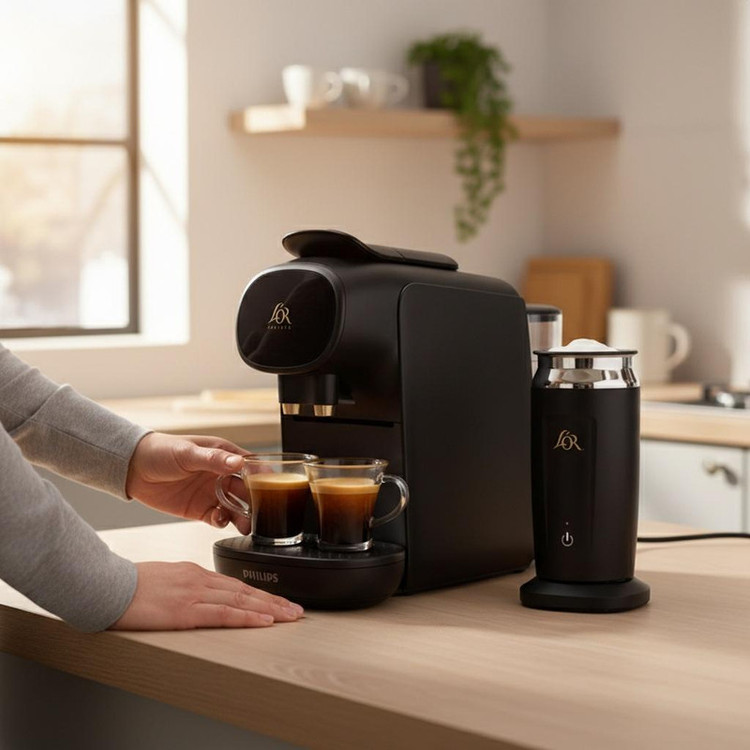 اسپرسوساز کپسولی 800 میلیلیتر فیلیپس مدل L'OR Barista Sublime LM9012 با فشار بخار 19 بار، قابلیت تهیه همزمان 2 فنجان و کف شیرساز لور