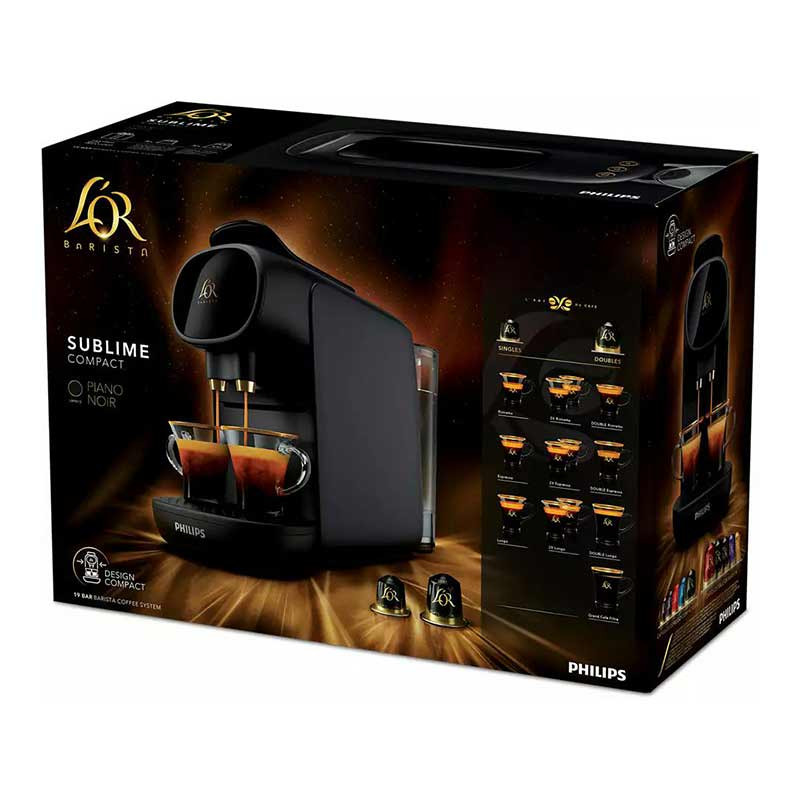 اسپرسوساز کپسولی 800 میلیلیتر فیلیپس مدل L'OR Barista Sublime LM9012 با فشار بخار 19 بار، قابلیت تهیه همزمان 2 فنجان و کف شیرساز لور