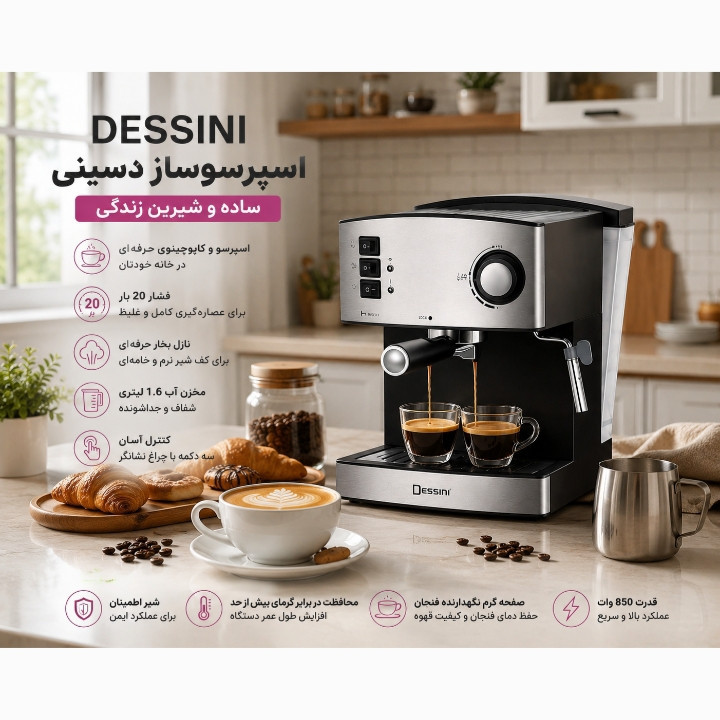 اسپرسوساز 1600 میلی لیتر دسینی مدل 5317