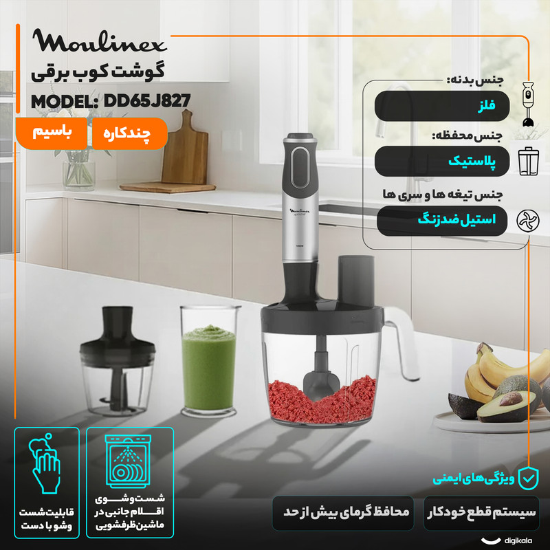 گوشت کوب برقی چندکاره 1000 وات مولینکس مدل DD65J827
