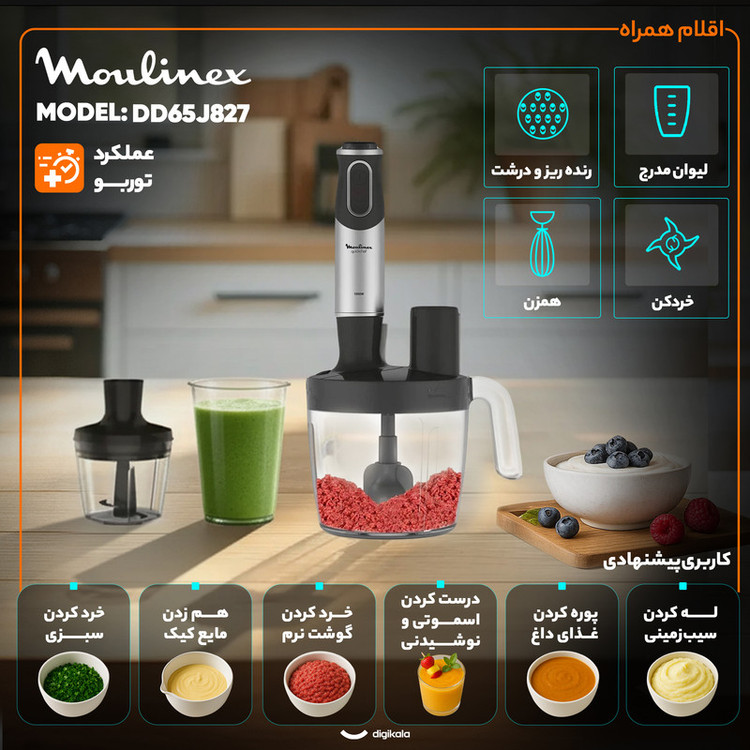 گوشت کوب برقی چندکاره 1000 وات مولینکس مدل DD65J827