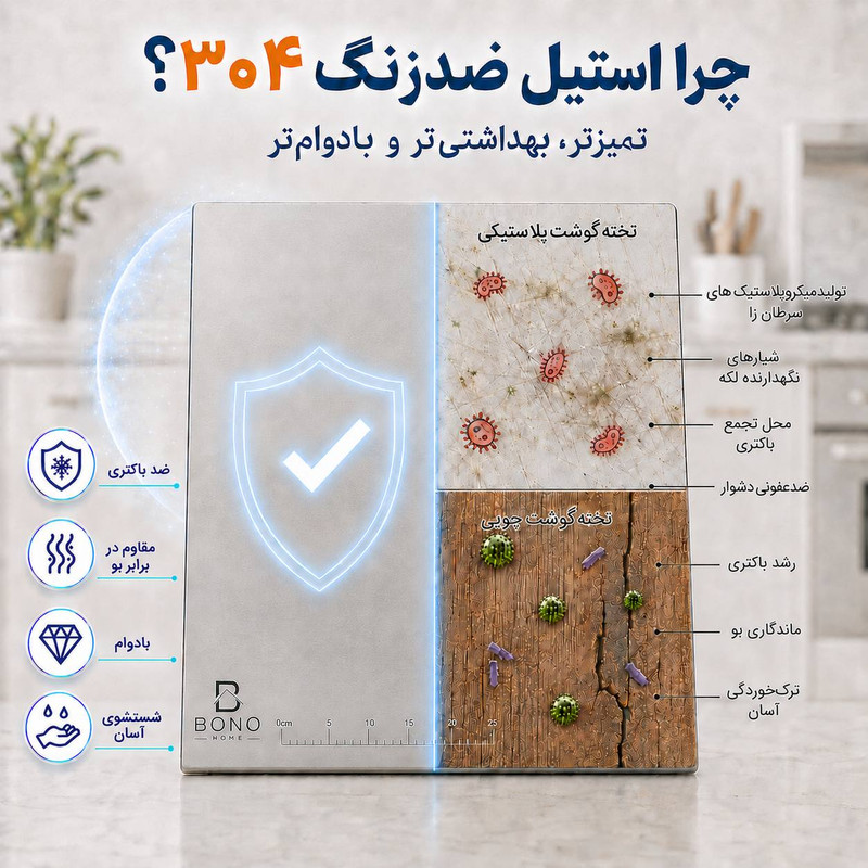 تخته گوشت مدل استیل کد SSL40W30