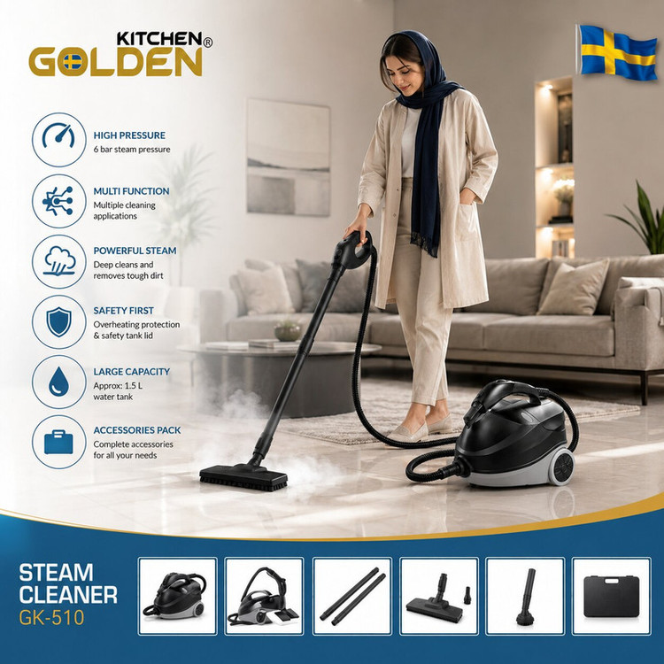 بخار شوی 2000 وات ظرفیت مخزن 1.5 لیتر گلدن کیچن مدل GK510