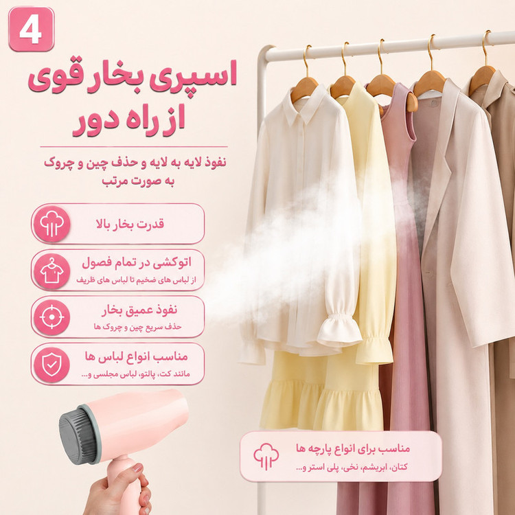 اتو بخار 1200 وات 130 میلی لیتری سفری مدل GTJ-2401
