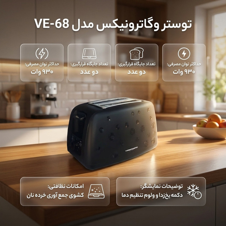 توستر وگاترونیکس مدل VE-68