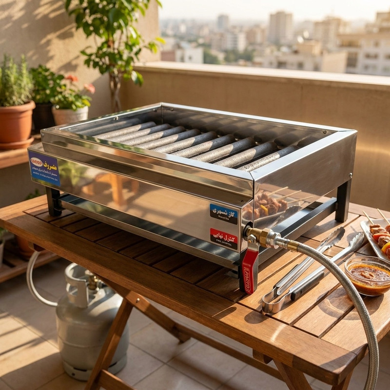 کباب پز معروف مدل گازی 10 شعله