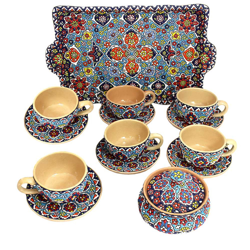 سرویس چایخوری 15 پارچه میناکاری کد arf-10