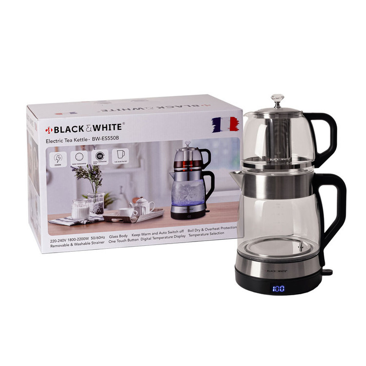 چای ساز روی هم بلک اند وایت مدل BW-ES550