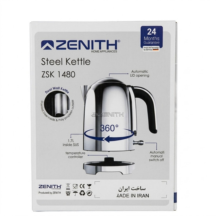 کتری برقی زنیت مدل 1480 ZSK گنجایش 1.7 لیتر