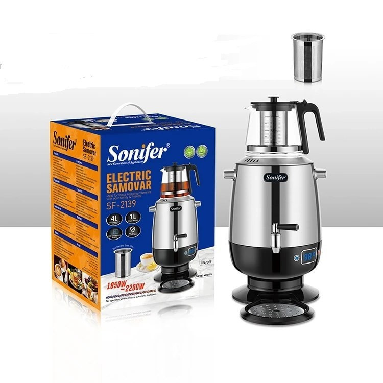 سماور برقی ۲۲۰۰ وات سونیفر مدل SF-2139 ظرفیت 4 لیتر