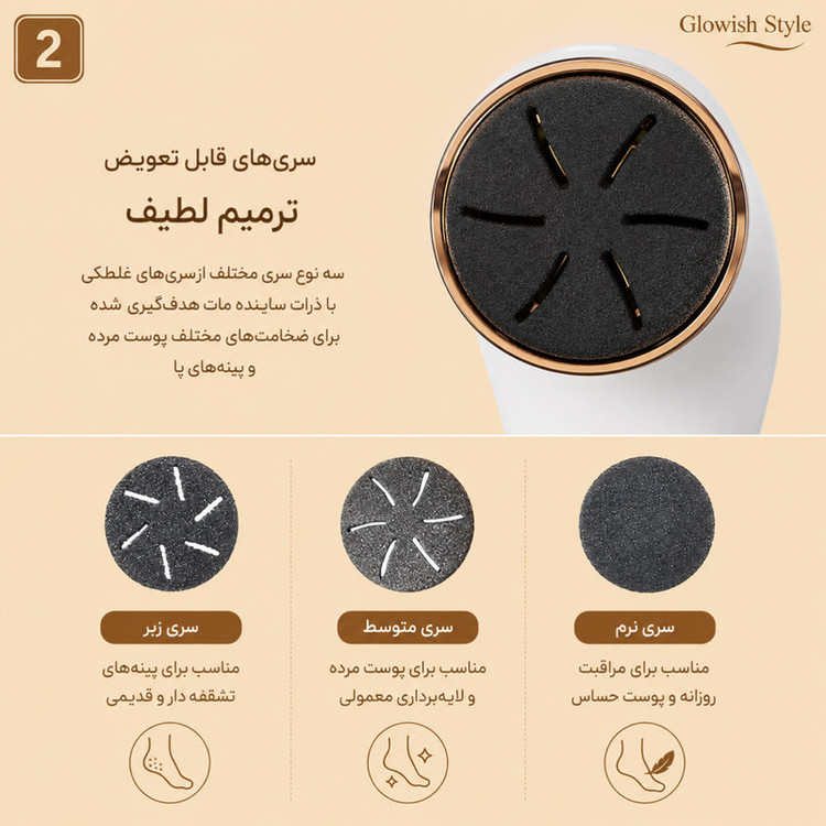 سنگ پا برقی گلویش استایل مدل WF-12 به همراه 2 عدد سری یدک