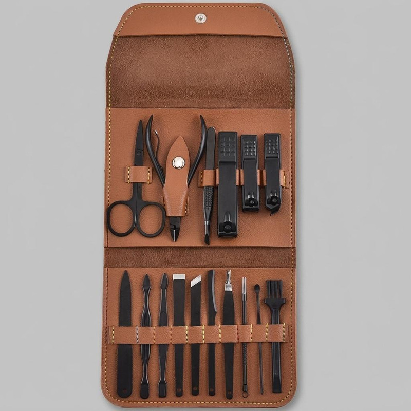 ست مانیکور و پدیکور مدل 16-Leather مجموعه 16 عددی