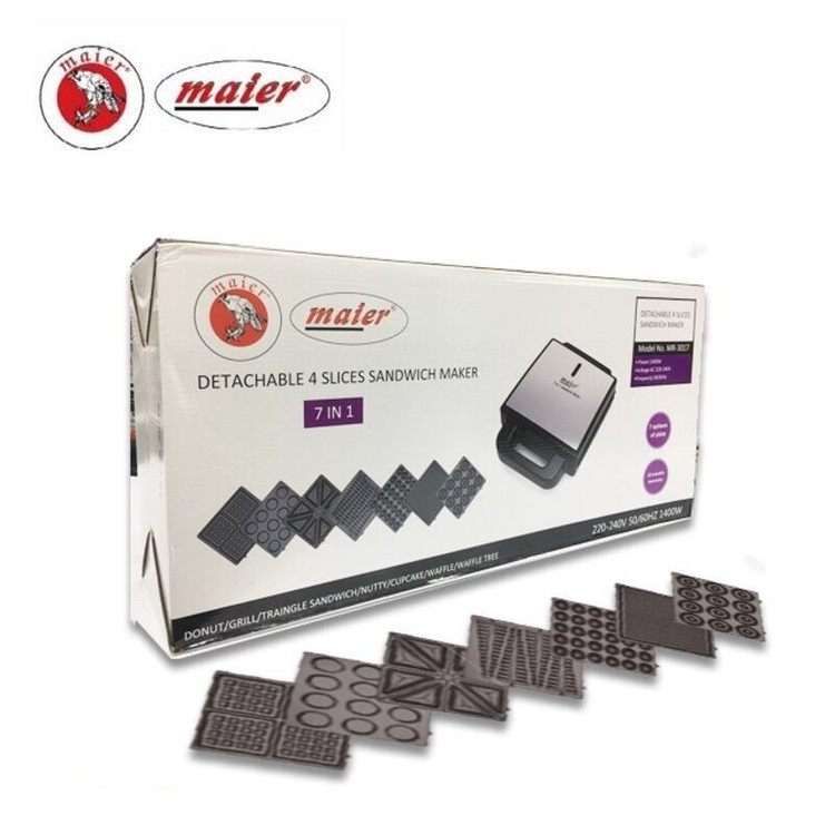ساندویچساز چهار خانه مایر مدل MR-3017 طرح ۷ کاره