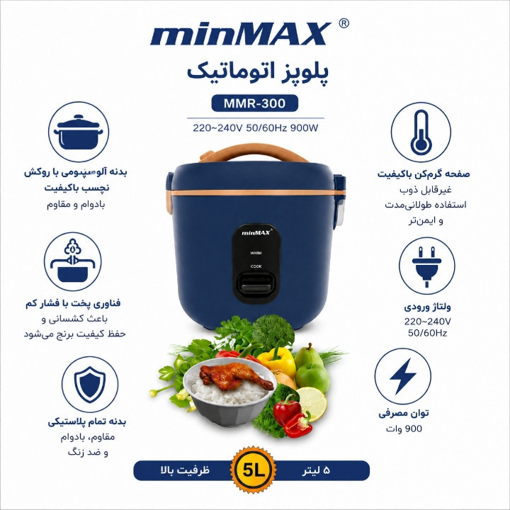 پلوپز 6 نفره مین مکس مدل MMT300