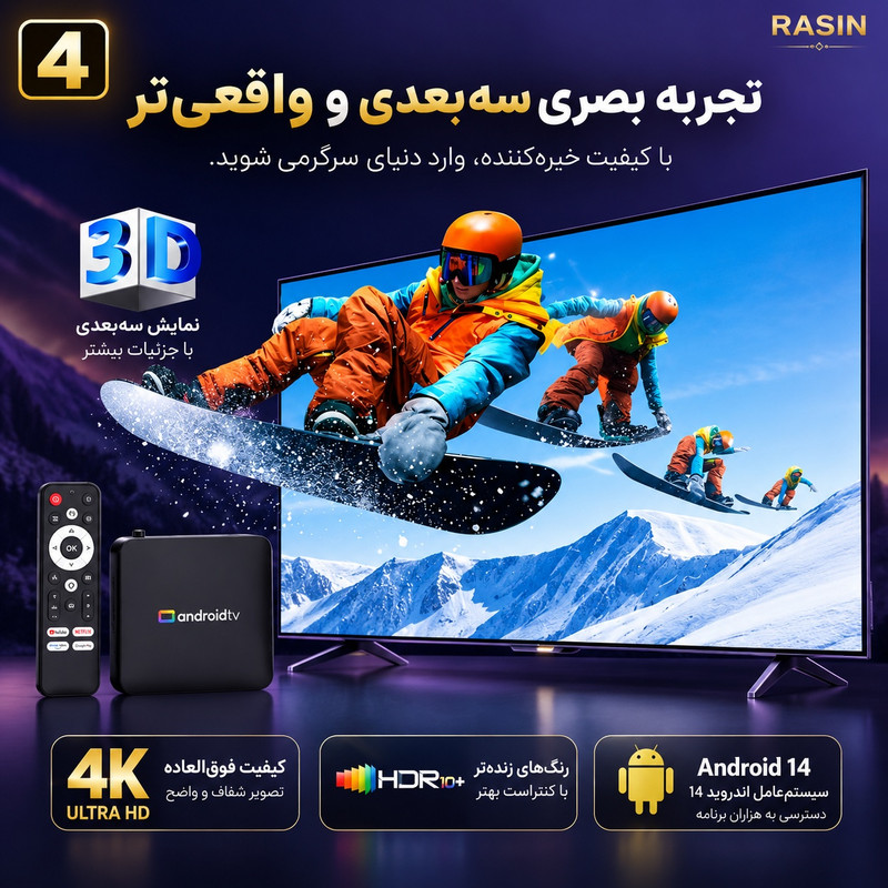 اندروید باکس راسین مدل S2 8/2GB