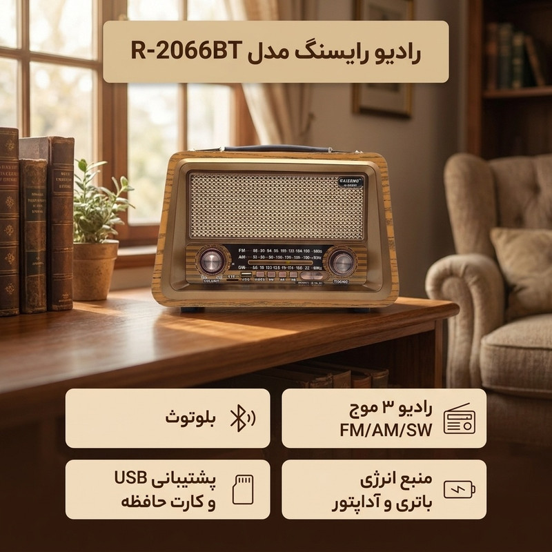 رادیو رایسنگ مدل R-2066BT