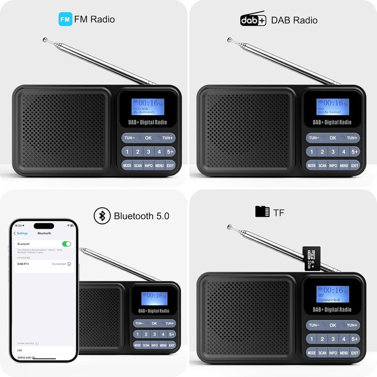 رادیو FM مدل DAB-P11 دارای خروجی هدفون
