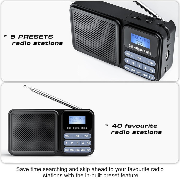 رادیو FM مدل DAB-P11 دارای خروجی هدفون