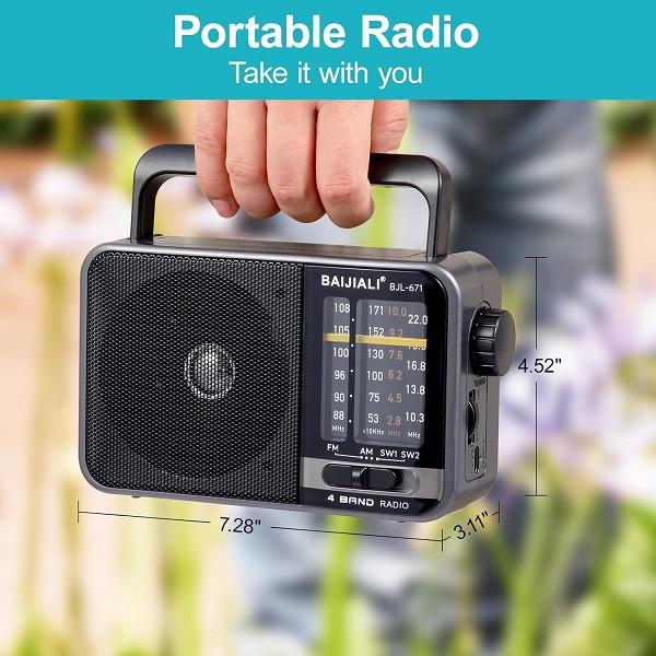 رادیو FM/AM/SW1/SW2 بایجیالی مدل L-671 دارای درگاه ارتباط شارژ Type c